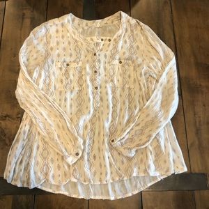 Cream with Aztec Long sleeve